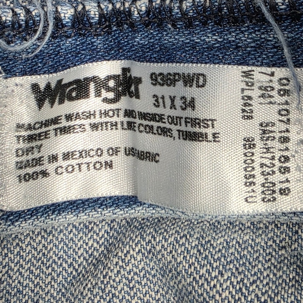 Wrangler Cowboy Cut Slim Fit Jeans Mens 31x34 Blue Denim 936PWD Western - Picture 4 of 8